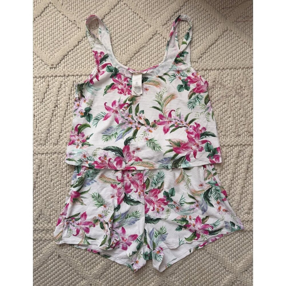 La Blanca Mystic Palms Tropical 2 Piece Cover Up Lounging Set Beachy Vacation L